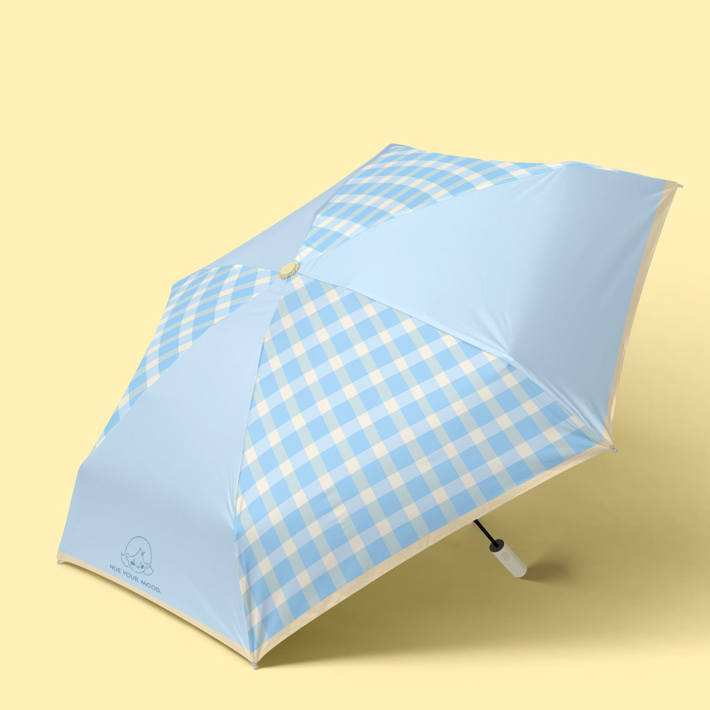 Yellow and Blue Umbrella with Eco-Friendly Reusable Pouch