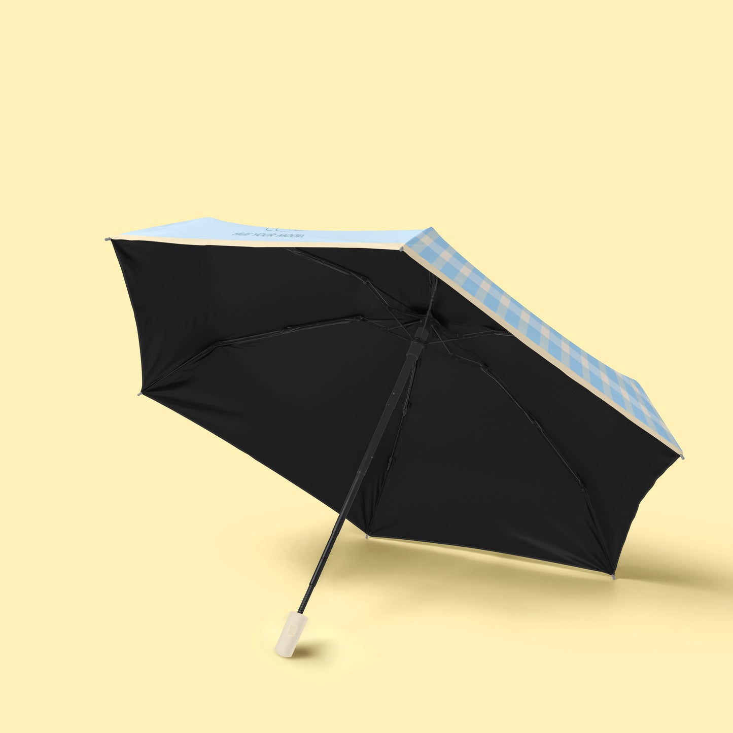 Yellow and Blue Umbrella with Eco-Friendly Reusable Pouch