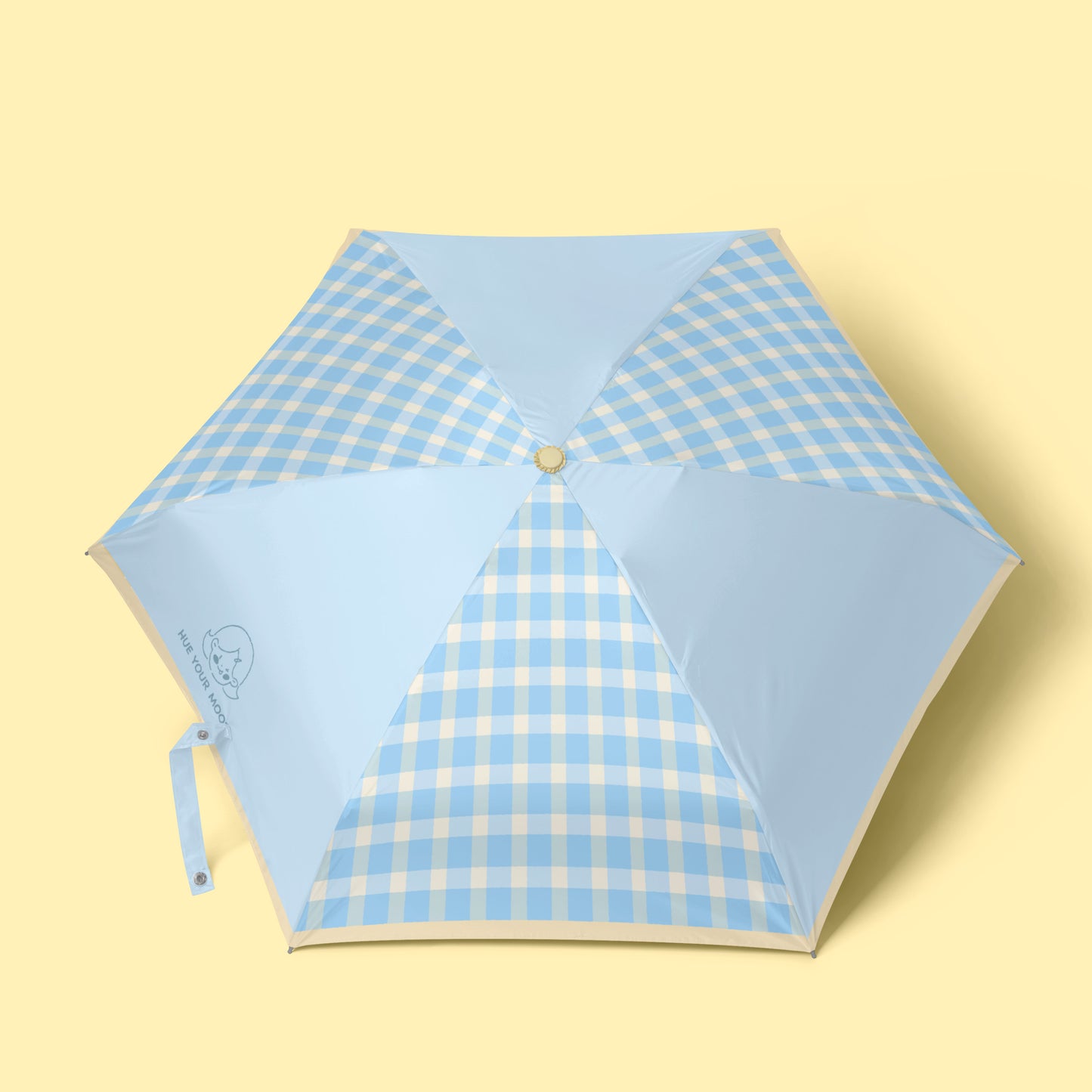Yellow and Blue Umbrella with Eco-Friendly Reusable Pouch