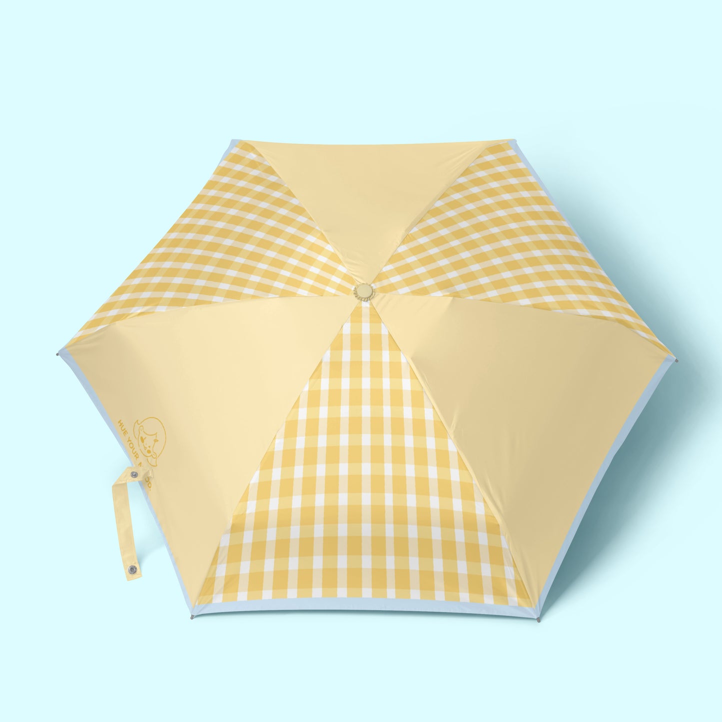 Yellow and Blue Umbrella with Eco-Friendly Reusable Pouch