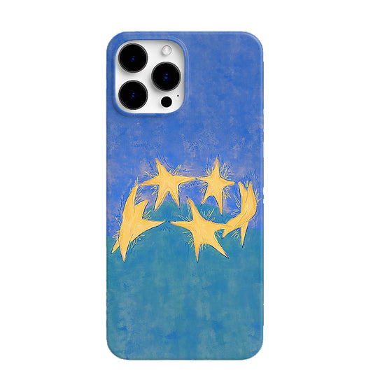 Hand-drawn style Embracing Stars Phone Case Inspired by Van Gogh's