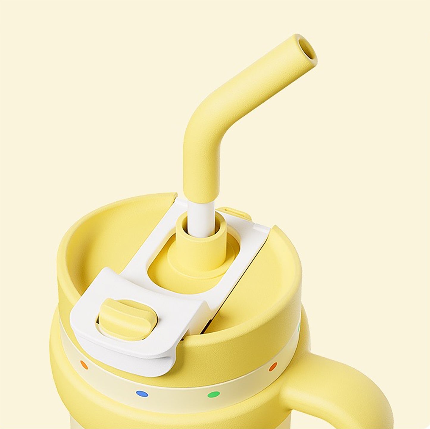 Colorful Dots travel mug with portable Handle and straw
