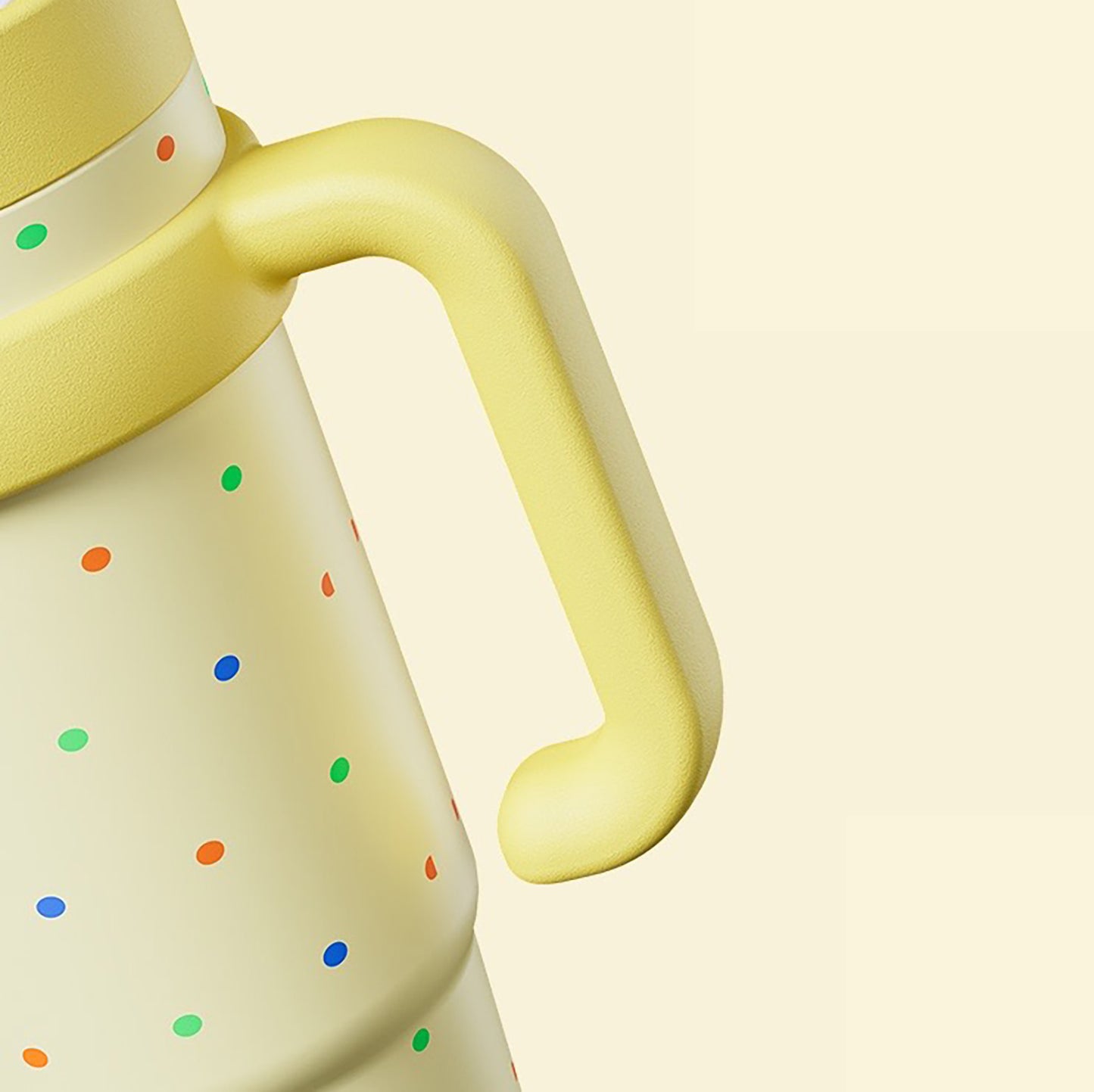 Colorful Dots travel mug with portable Handle and straw